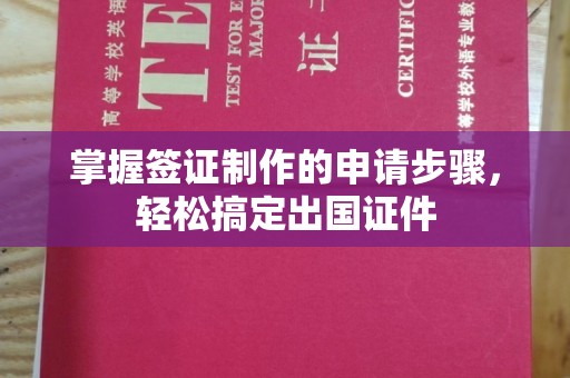 涿州掌握签证制作的申请步骤，轻松搞定出国证件
