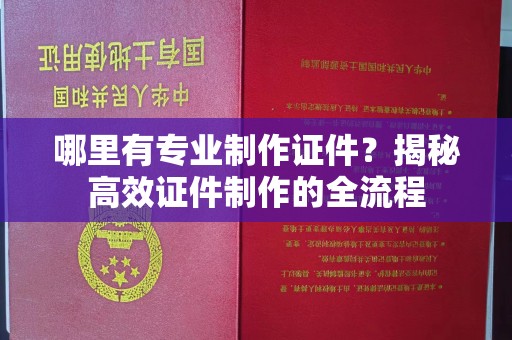 涿州哪里有专业制作证件？揭秘高效证件制作的全流程